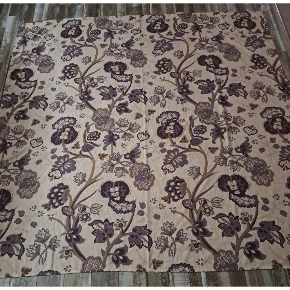 Target Home Fabric Shower Curtain Beige Purple Wild Floral Garden Contemporary
